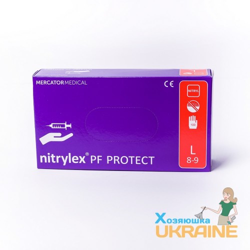 Перчатки нитриловые L (8 - 9) ТМ Nitrylex Protect (200 шт/уп)