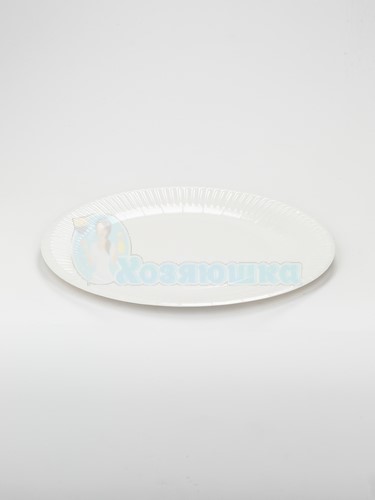 Тарелка картонная круглая белая 30 см, ламинированная (100 шт/уп)